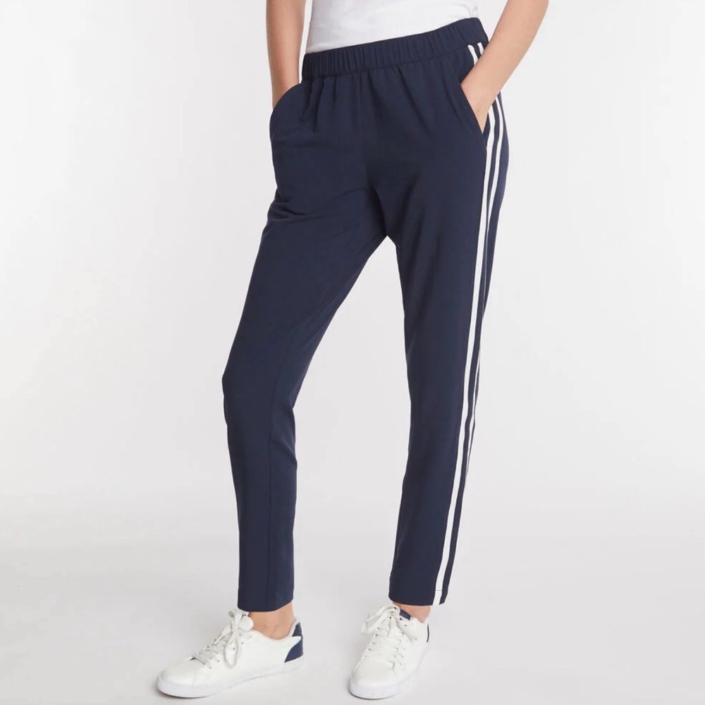 Vineyard Vibes Navy Side-Stripe Pants